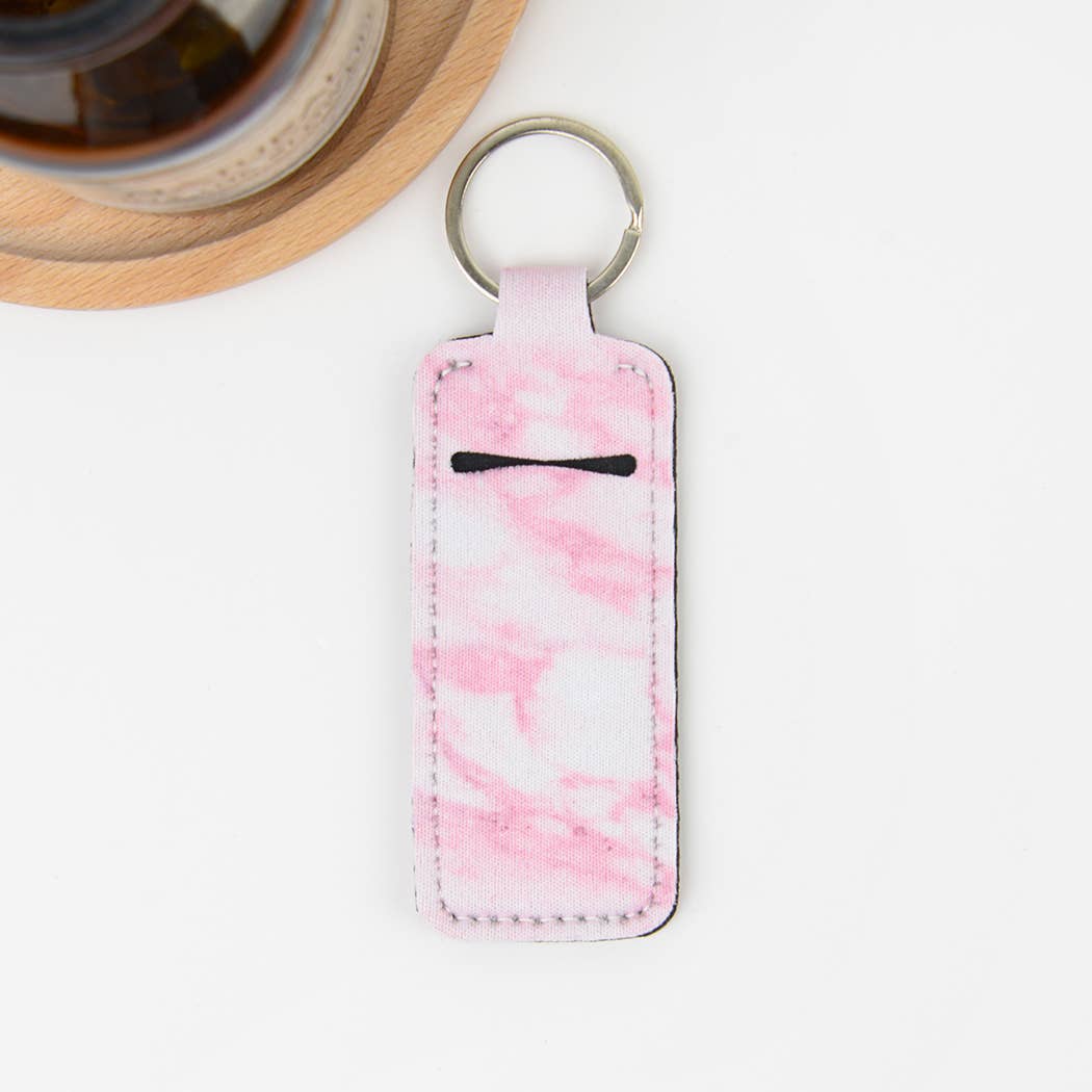 Small square lipstick case keychain