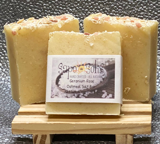 Soap- Geranium Oatmeal Sea Salt Bars