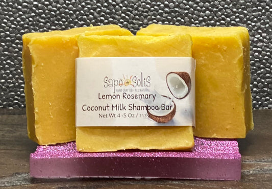 Lemon Rosemary Coconut Milk Shampoo Bar