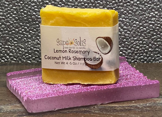 Lemon Rosemary Coconut Milk Shampoo Bar