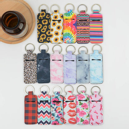 Small square lipstick case keychain