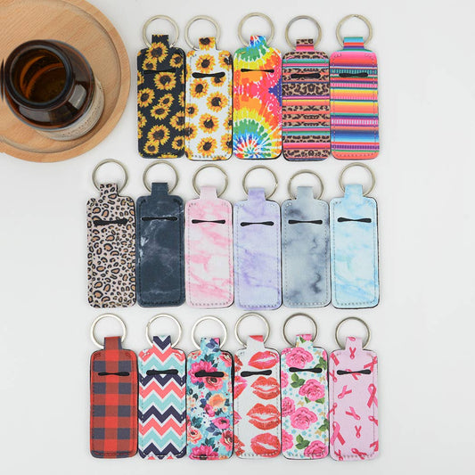 Small square lipstick case keychain