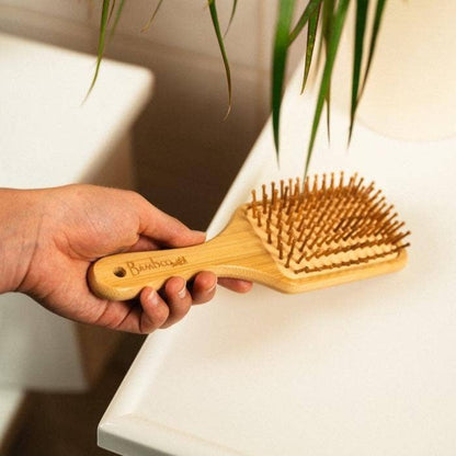 Bamboo Paddle Hairbrush - Square | Faire Market Bestseller