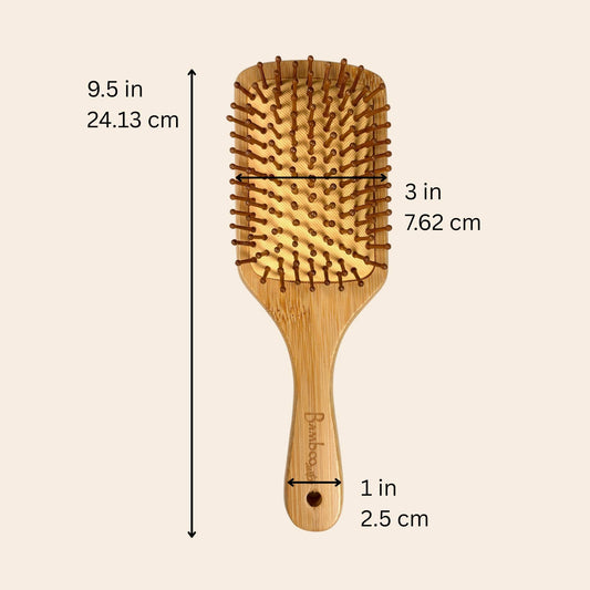 Bamboo Paddle Hairbrush - Square | Faire Market Bestseller
