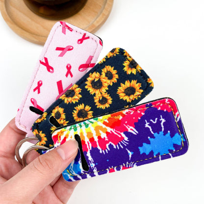Small square lipstick case keychain