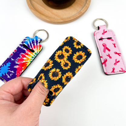 Small square lipstick case keychain