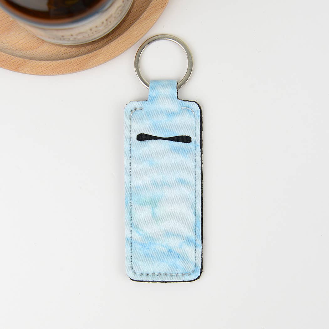 Small square lipstick case keychain