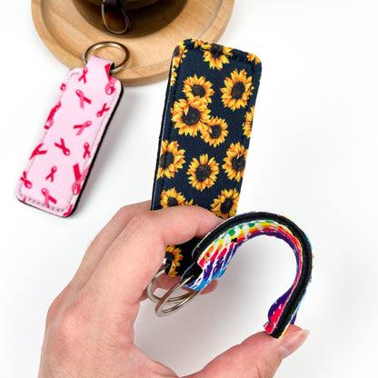 Small square lipstick case keychain
