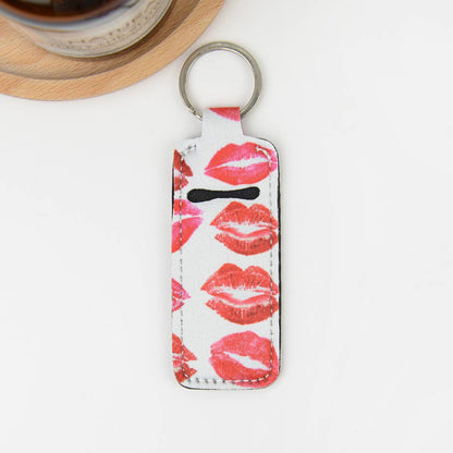 Small square lipstick case keychain